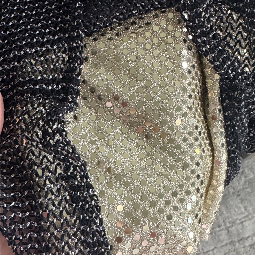 Elegant Black Gold Sequin Vintage Old Money Evening Long Maxi Dress - Picture 5 of 8